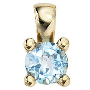 Anh�nger 333 Gold Gelbgold 1 Blautopas blau Gold Anh�nger