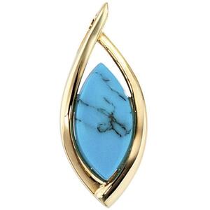 Anh�nger 585 Gold Gelbgold 1 T�rkis Gold Anh�nger