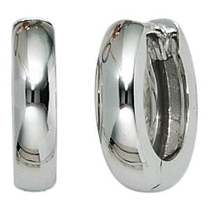 Creolen rund 585 Gold Wei�gold Ohrringe Goldohrringe Goldcreolen