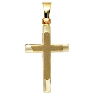 Anh�nger Kreuz 333 Gold Gelbgold mattiert Kreuz Anh�nger Goldkreuz