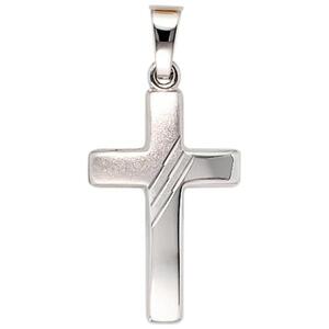 Anh�nger Kreuz 333 Gold Wei�gold mattiert Kreuz Anh�nger Goldkreuz
