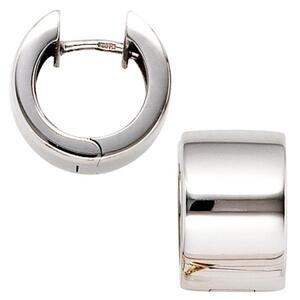 Creolen rund 8,7 mm breit 375 Gold Wei�gold Ohrringe Goldcreolen