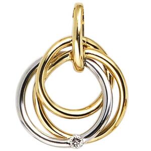 Anh�nger 585 Gold Gelbgold Wei�gold bicolor 1 Diamant verschlungen
