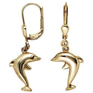 Boutons Delfin 333 Gold Gelbgold Ohrringe Ohrh�nger Goldohrringe