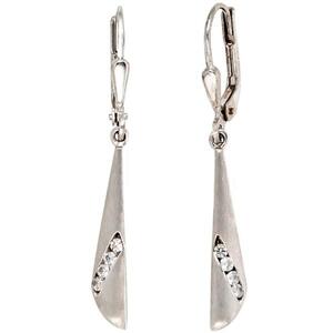Boutons 333 Wei�gold mattiert 8 Zirkonia Ohrh�nger Goldohrringe