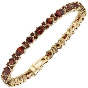 Armband 333 Gelbgold und 72 Granate rot 19 cm - 4,9 mm Goldarmband