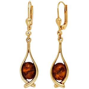 Boutons 375 Gold Gelbgold 2 Bernsteine Ohrh�nger Bernsteinohrringe