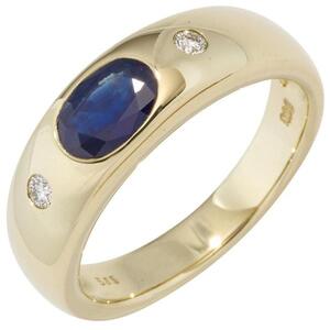 Damen Ring 585 Gold Gelbgold 1 Safir blau (Gr��e: 54)