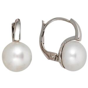 Boutons 585 Wei�gold 2 S��wasser Perlen Ohrh�nger Perlenohrringe