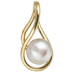 Anh�nger 585 Gold Gelbgold 1 S��wasser Perle Perlen Anh�nger