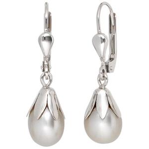 Boutons 333 Gold Wei�gold 2 S��wasserperlen Perlen Ohrringe Ohrh�nger