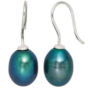 Ohrh�nger 925 Sterling Silber 2 dunkle S��wasserperlen Perlen