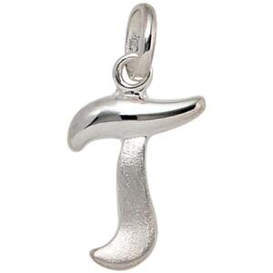 Anhnger Buchstabe T 925 Sterling Silber matt Buchstabenanhnger