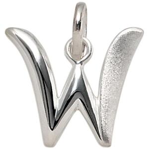 Anh�nger Buchstabe W 925 Sterling Silber matt Buchstabenanh�nger