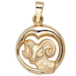 Anh�nger Sternzeichen Widder 375 Gold Gelbgold matt