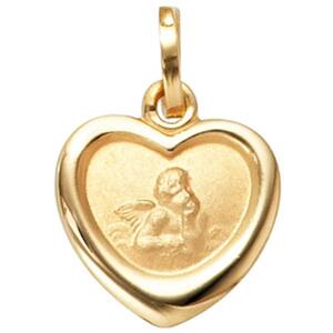 Kinder Anhnger Engel Schutzengel 333 Gold Gelbgold mattiert
