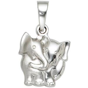Kinder Anhnger Elefant 925 Sterling Silber rhodiniert mattiert