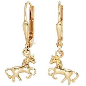 Kinder Boutons Pferd Pferde 333 Gold Gelbgold Ohrringe Ohrh�nger