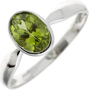 Damen Ring 925 Sterling Silber, rhodiniert 1 Peridot gr�n (Gr��e: 56)