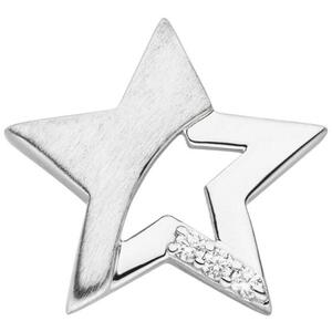 Kinder Anh�nger Stern 925 Sterling Silber mattiert 3 Zirkonia