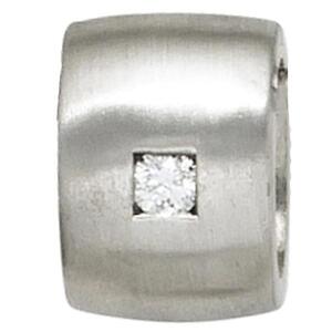 Anhnger 925 Sterling Silber matt mattiert 1 Diamant Brillant 0,05ct.