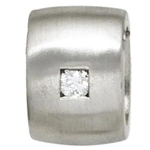 Anh�nger 925 Sterling Silber matt mattiert 1 Diamant Brillant 0,05ct.