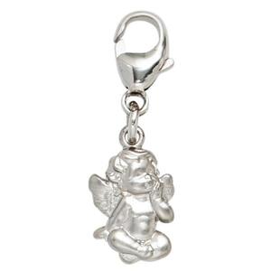 Einh�nger Charm Engel 925 Sterling Silber rhodiniert mattiert