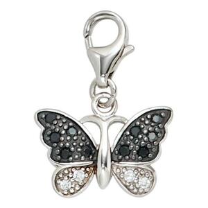 Einhnger Schmetterling 925 Sterling Silber rhodiniert, Zirkonia