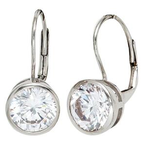 Boutons 925 Sterling Silber rhodiniert 2 Zirkonia Ohrringe Ohrh�nger