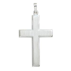 Anh�nger Kreuz 925 Sterling Silber rhodiniert teilmattiert 35,9 mm