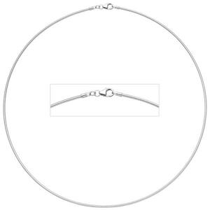 Halsreif 925 Sterling Silber rhodiniert 1,5 mm 50 cm Karabiner