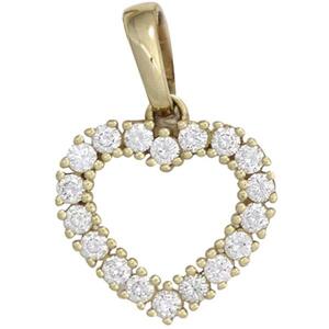 Anh�nger Herz 585 Gold Gelbgold 18 Diamanten Brillanten 0,50ct.