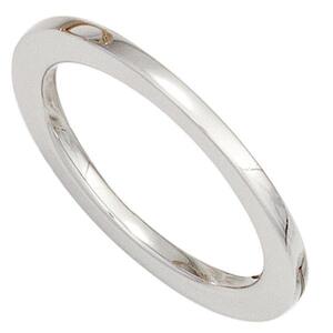 Damen Ring 585 Gold Wei�gold Wei�goldring schmal schlicht (Gr��e: 58)