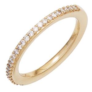 Damen Ring 585 Gold Gelbgold 26 Diamanten 0,21ct. Goldring (Gre: 54)