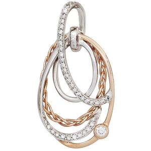 Anh�nger 585 Wei�- Rotgold 41 Diamanten Brillanten 0,25ct.