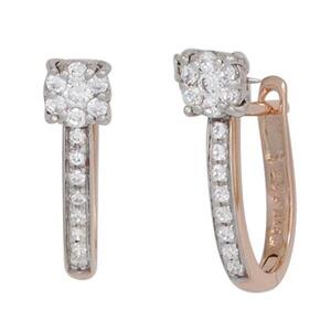 Creolen 585 Rotgold Wei�gold teilrhodiniert 30 Diamanten Brillanten