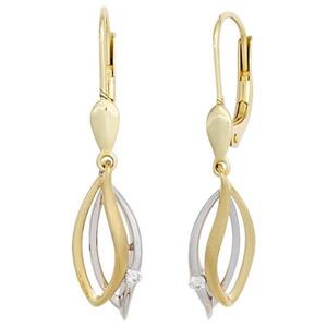 Boutons 585 Gold Gelbgold Wei�gold 2 Diamanten Brillanten Ohrh�nger