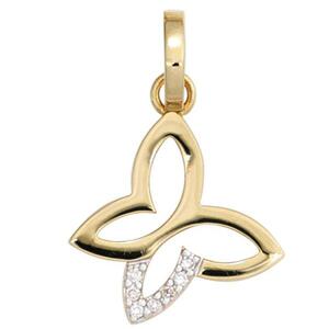 Anh�nger Schmetterling 585 Gold Gelbgold 7 Diamanten Brillanten
