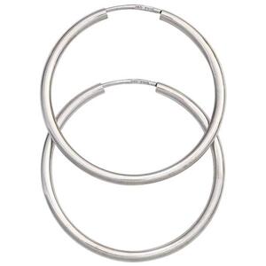 Creolen rund 585 Wei�gold 1,7 mm breit Ohrringe