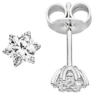 Ohrstecker 333 Wei�gold 2 Zirkonia 4,7 mm