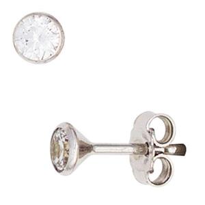 Ohrstecker 333 Wei�gold 2 Zirkonia, 3,8 mm
