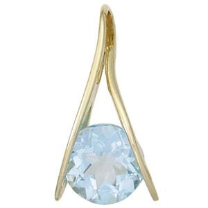 Anh�nger 375 Gelbgold 1 Blautopas