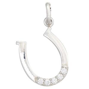 Kinder Anh�nger Hufeisen 925 Sterling Silber 5 Zirkonia Kinderanh�nger