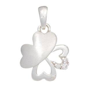 Kinder Anhnger Kleeblatt aus 925 Silber mit Zirkonia Glcksbringer