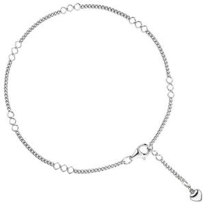 Fu�kettchen Fu�kette Herz 925 Sterling Silber rhodiniert 27 cm Karabiner