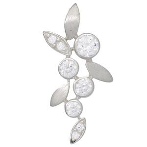 Anh�nger 925 Sterling Silber rhodiniert teilmattiert mit Zirkonia