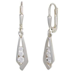 Boutons 925 Sterling Silber teilmattiert 6 Zirkonia Ohrringe Ohrh�nger