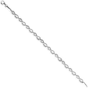 Armband 925 Sterling Silber rhodiniert mit Zirkonia 19 cm Karabiner