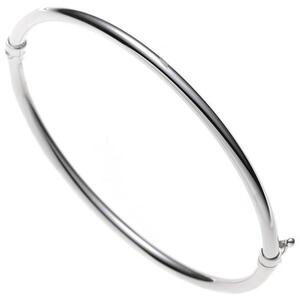 Armreif Armband oval 585 Gold Wei�gold Goldarmreif Steckverschluss