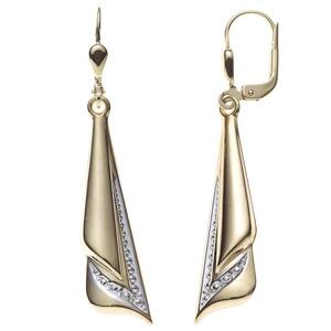 Boutons 333 Gelbgold bicolor Ohrringe Ohrh�nger Goldohrringe